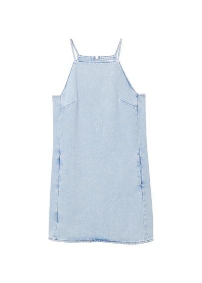 Mango Mango Halter Neck Denim Dress