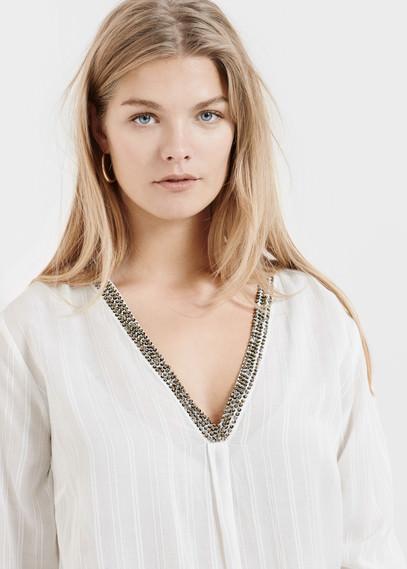 Violeta By Mango Violeta By Mango Bead Neck Blouse