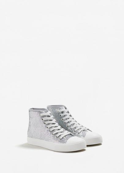 Mango Mango Metallic Sequins Sneakers