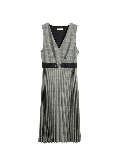 Mango Mango Belt Pleated Dress