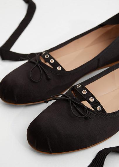 Mango Mango Lace-up Ballerinas