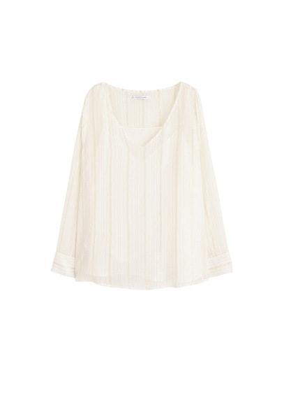 Violeta By Mango Violeta By Mango Metallic Thread Blouse