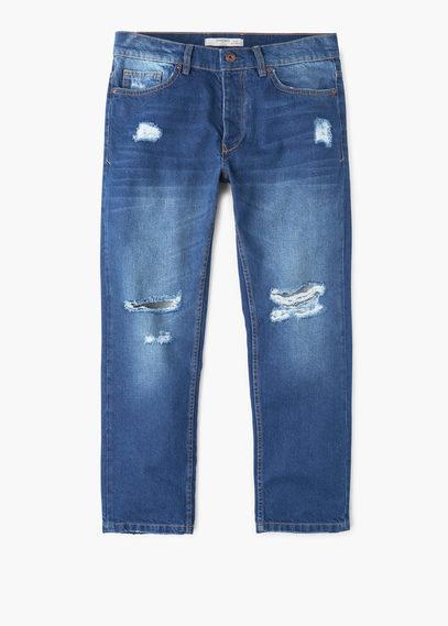 Mango Man Mango Man Cropped Slim-fit Ethan Jeans