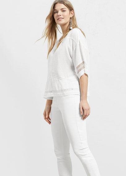 Violeta By Mango Violeta By Mango Openwork Plumeti Blouse