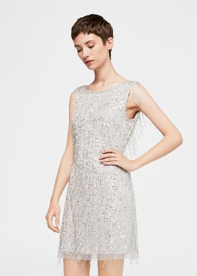 Mango Mango Sequin Beaded Dress