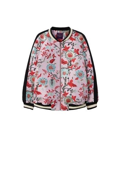 Violeta By Mango Violeta By Mango Floral Design Bomber Jacket