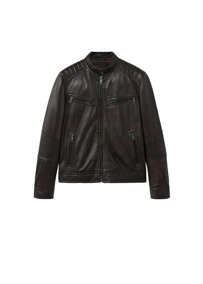 Mango Man Mango Man Zip Leather Jacket