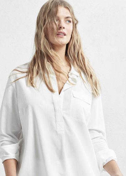 Violeta By Mango Violeta By Mango Chest-pocket Cotton Blouse