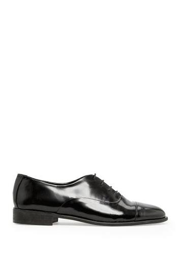 Mango Glossed Leather Oxford Shoes