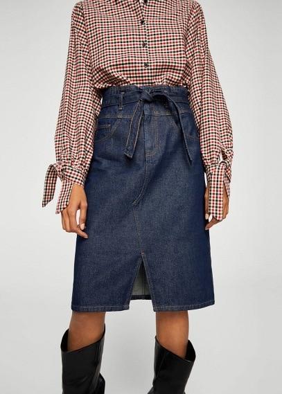 Mango Mango Denim Organic Cotton Skirt