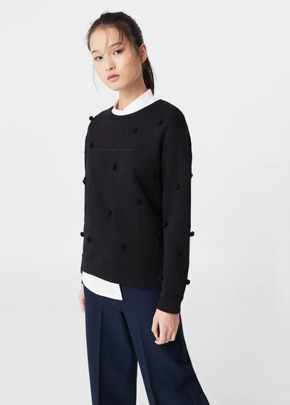 Mango Mango Pom Pom Cotton Sweatshirt