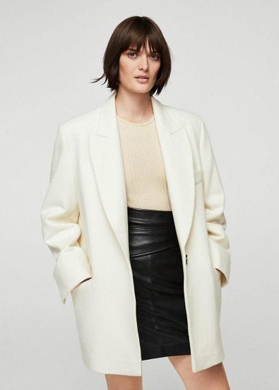 Mango Mango Asymmetrical Detail Leather Skirt