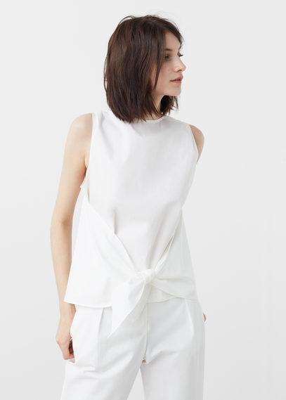 Mango Mango Knot Poplin Top