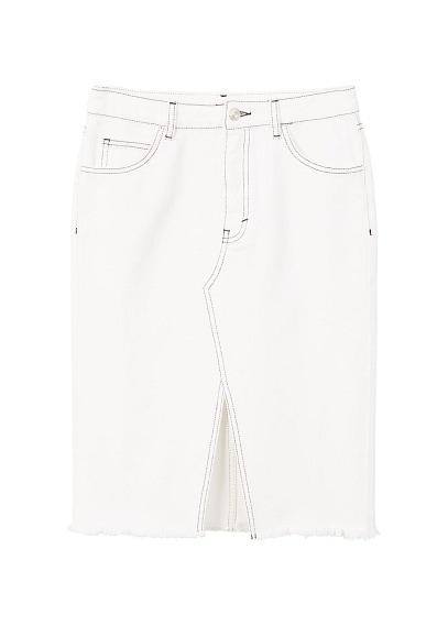 Mango Mango Contrast Seam Denim Skirt