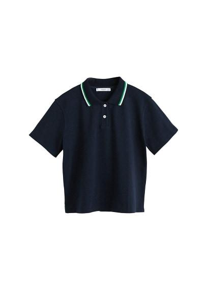 Mango Mango Collar Striped Polo Shirt