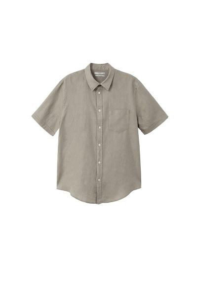Mango Man Mango Man 100% Linen Short Sleeve Shirt