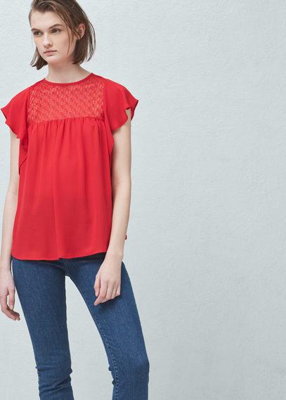 Mango Mango Contrast Panel Blouse