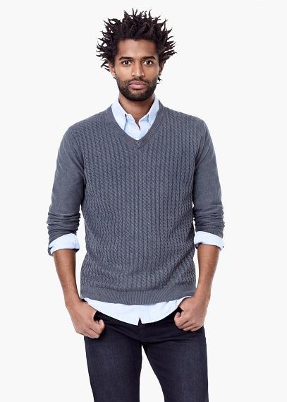 Mango Man Mango Man Cable-knit Cotton Sweater