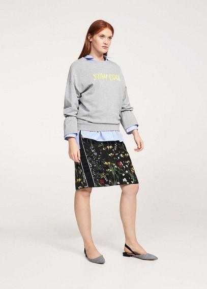 Violeta By Mango Violeta By Mango Flecked Message Sweatshirt