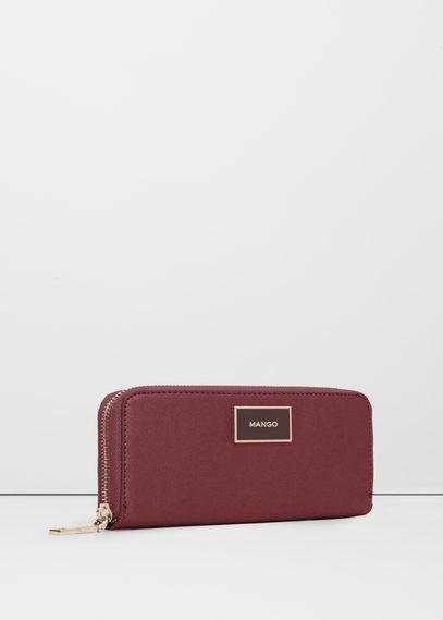 Mango Mango Zip Saffiano-effect Wallet