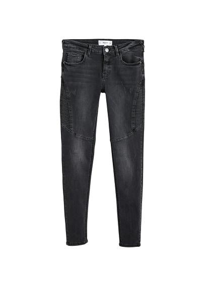 Mango Mango Skinny Black Biker Jeans