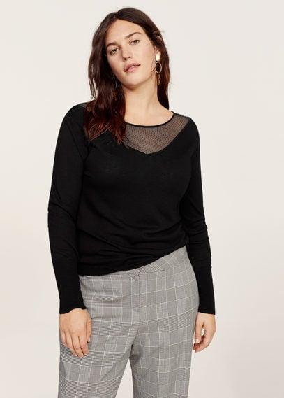 Violeta By Mango Violeta By Mango Swiss Tulle Panel Sweater