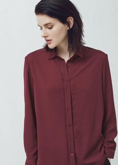 Mango Mango Crochet Panels Shirt