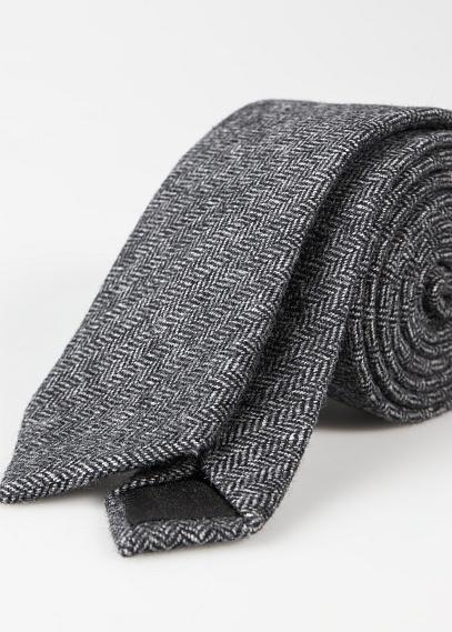 H.e. By Mango Herringbone Wool-blend Tie