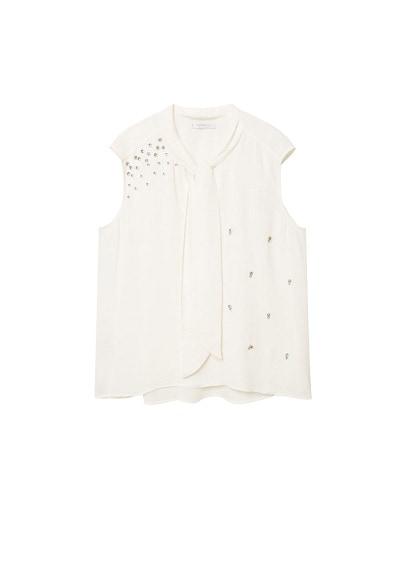 Violeta By Mango Violeta By Mango Beads Bow Blouse