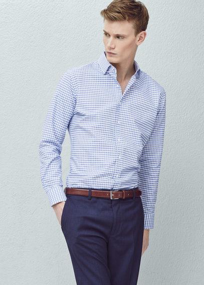 Mango Man Mango Man Slim-fit Tailored Gingham-check Shirt