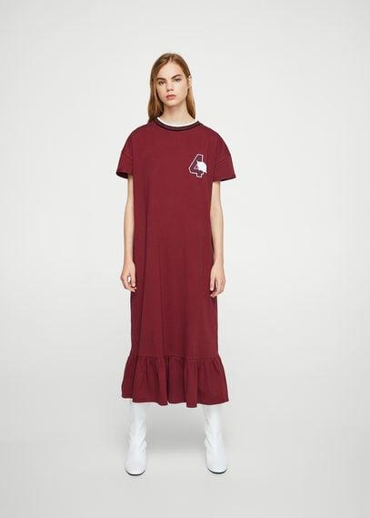Mango Mango Patched Ruffle Dress