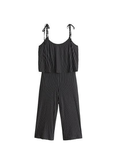 Violeta By Mango Violeta By Mango Cropped Striped Jumpsuit