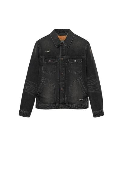 Mango Man Mango Man Dark Grey Wash Denim Jacket