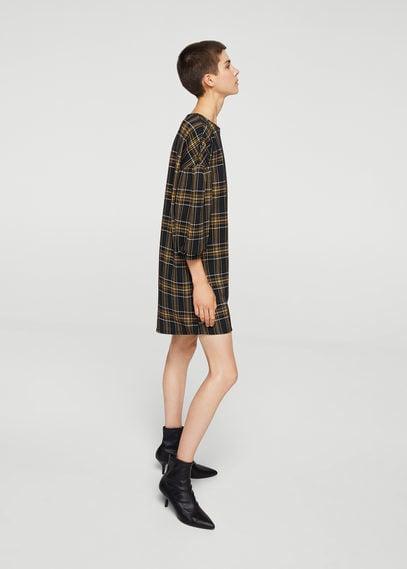Mango Mango Textured Checked Dress