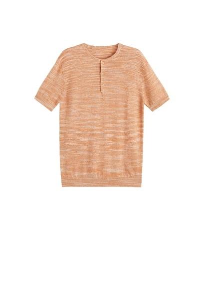 Mango Man Mango Man Flecked Cotton Knit T-shirt