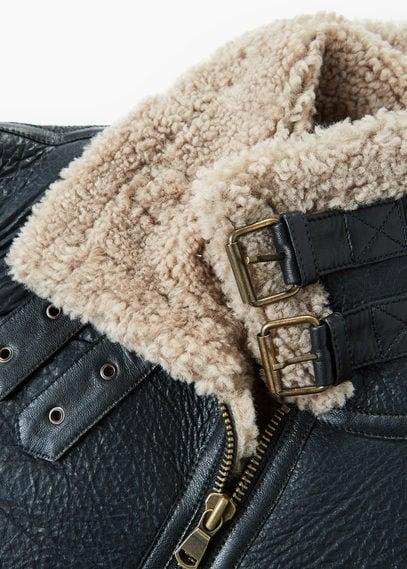 Mango Man Mango Man Shearling-lined Aviator Jacket