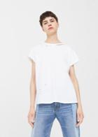 Mango Mango Ripped Detail T-shirt