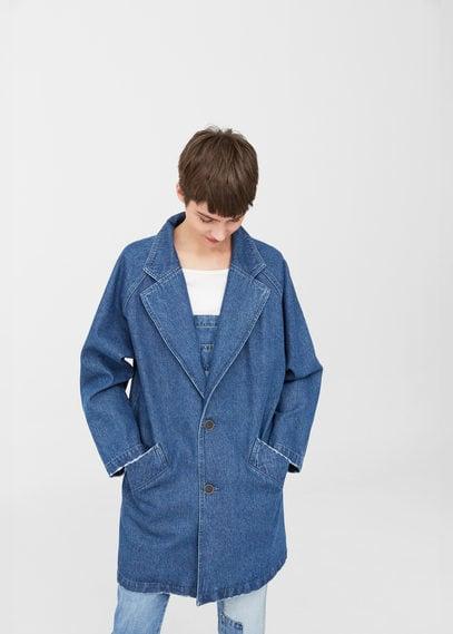 Mango Mango Printed Denim Trench