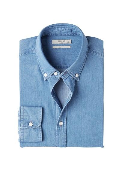 Mango Man Mango Man Medium Wash Slim-fit Shirt