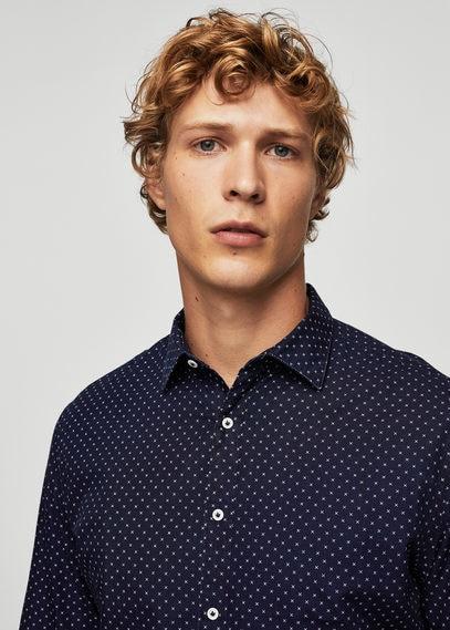 Mango Man Mango Man Slim-fit Cross Print Shirt