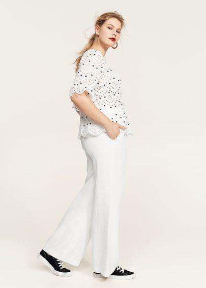 Violeta By Mango Violeta By Mango Openwork Embroidered Blouse