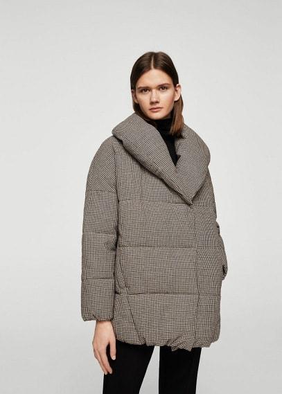 Mango Mango Houndstooth Wool-blend Anorak