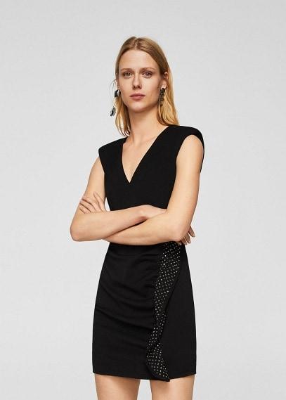 Mango Mango Strass Ruffled Dress