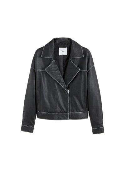 Mango Mango Vintage Leather Jacket