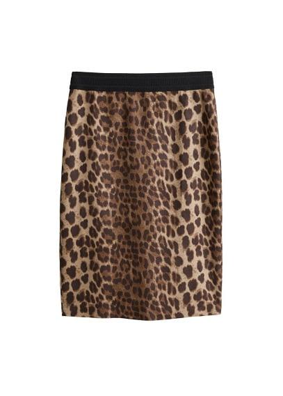 Violeta By Mango Violeta By Mango Animal Pattern Skirt