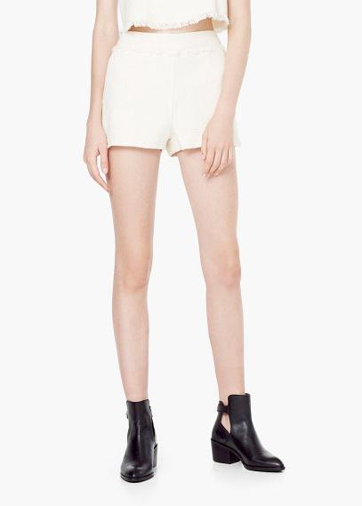 Mango Mango Textured Cotton Shorts