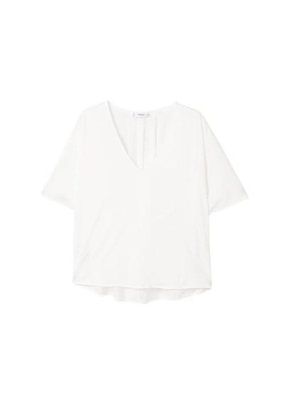 Mango Mango Pleats Cotton T-shirt