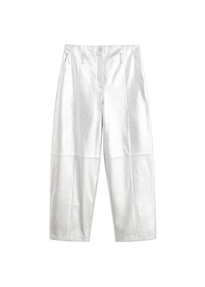 Mango Mango Metallic Leather Trousers