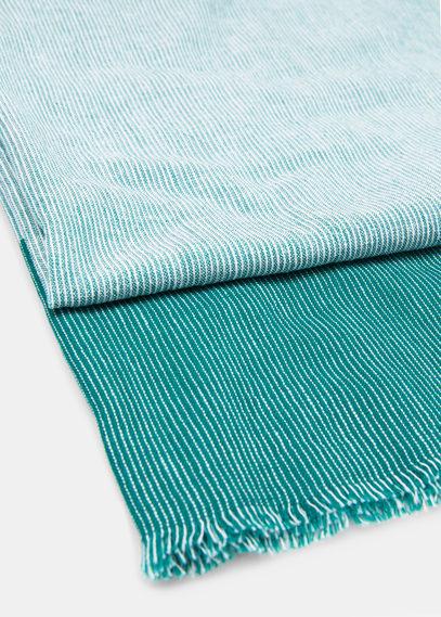 Mango Man Stripe-pattern Cotton Scarf