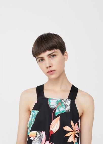 Mango Mango Bow Print Top